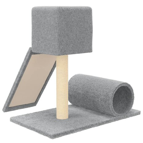 Kattenmeubel met sisal krabpalen 59 cm lichtgrijs 5