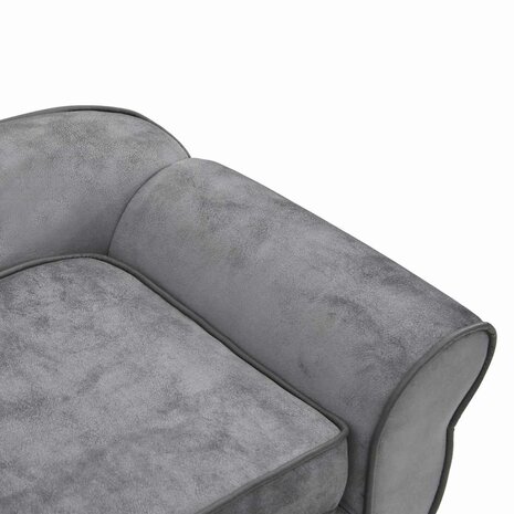Hondenbank 72x45x30 cm pluche grijs 6