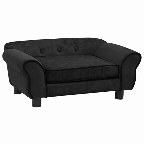 Hondenbank 72x45x30 cm pluche zwart 1