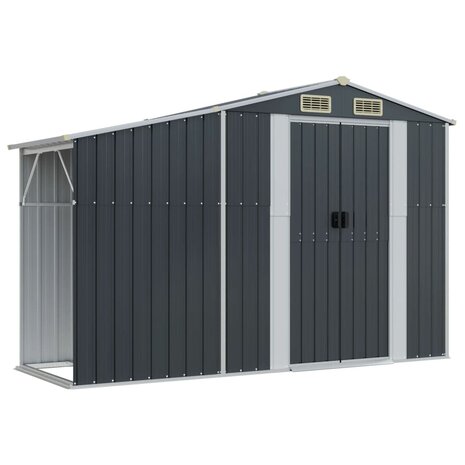 Tuinschuur 277x93x179 cm gegalvaniseerd staal antracietkleur 2