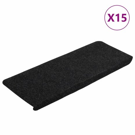 Trapmatten zelfklevend 15 st 65x24,5x3,5 cm zwart 2
