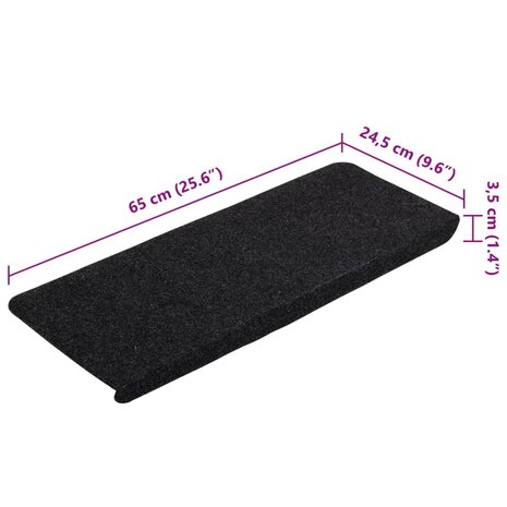 Trapmatten zelfklevend 15 st 65x24,5x3,5 cm zwart 8