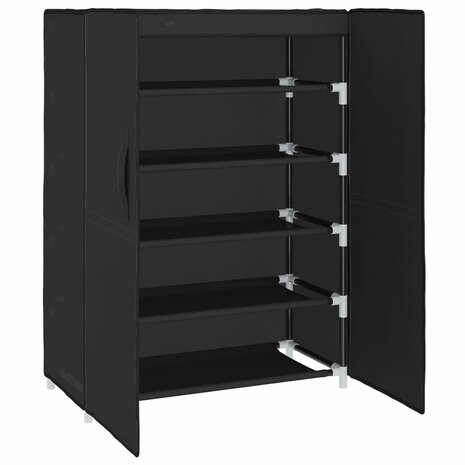 Schoenenkast 60x30x90 cm stof zwart 4