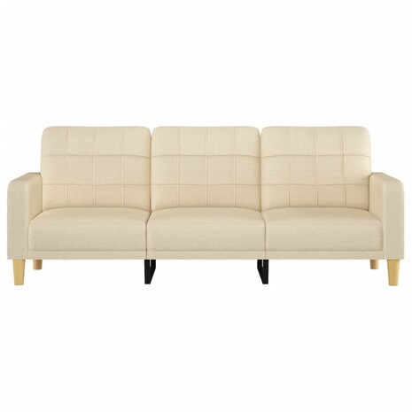 Driezitsbank 180 cm stof crèmekleurig 3