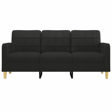 Driezitsbank 180 cm stof zwart 3