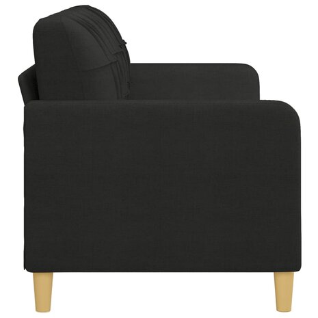 Driezitsbank 180 cm stof zwart 4