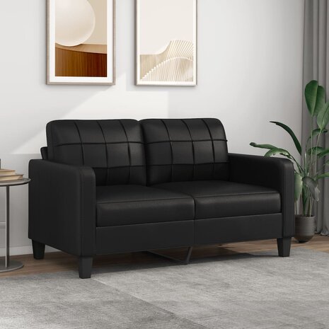 Tweezitsbank 140 cm kunstleer zwart 1