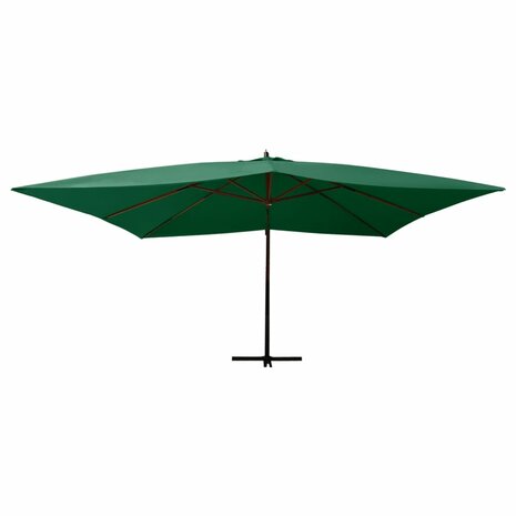 Zweefparasol met houten paal 400x300 cm groen 2