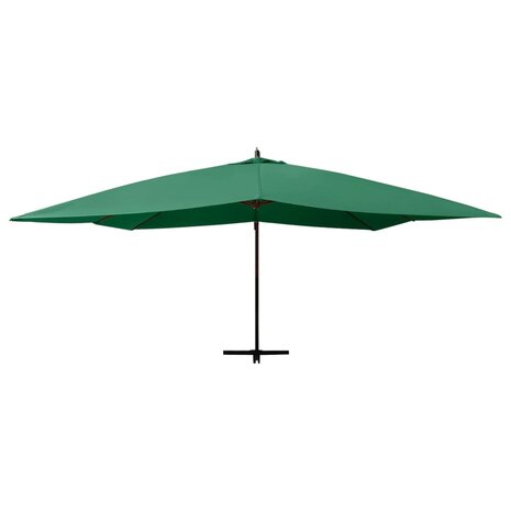 Zweefparasol met houten paal 400x300 cm groen 3