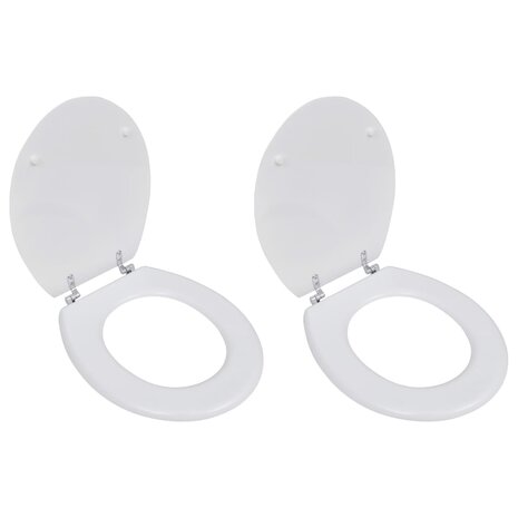 Toiletbrillen met deksels 2 st MDF wit 1
