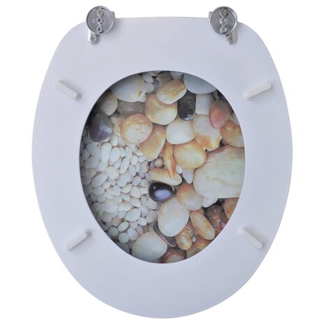 Toiletbrillen met deksels 2 st kiezelstenen MDF 6