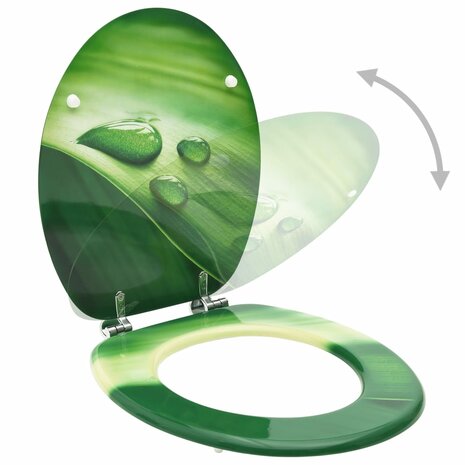 Toiletbrillen met deksel 2 st waterdruppel MDF groen 2