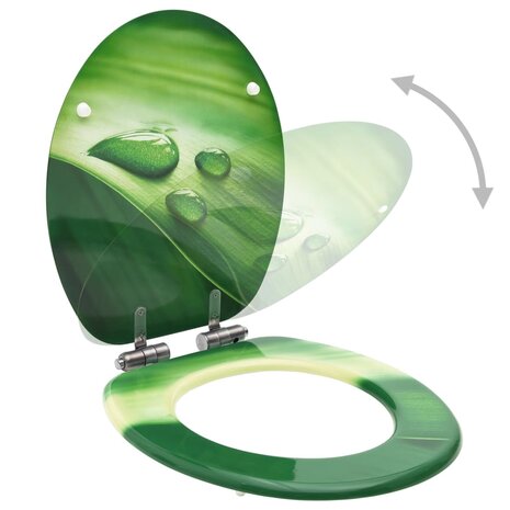 Toiletbrillen met soft-close deksel 2 st waterdruppel MDF groen 2