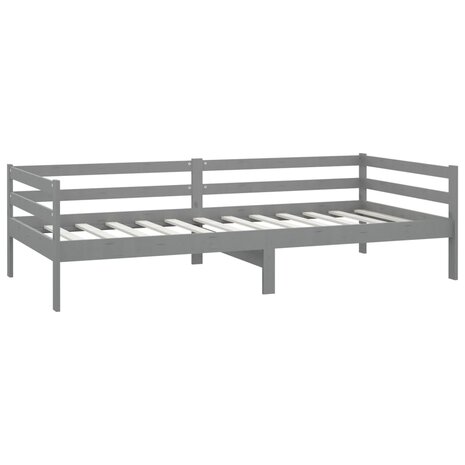 Slaapbank massief grenenhout grijs 90x200 cm 5