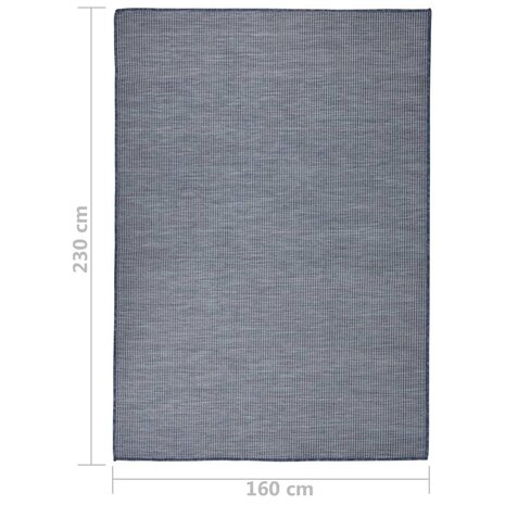 Buitenkleed platgeweven 160x230 cm blauw 6