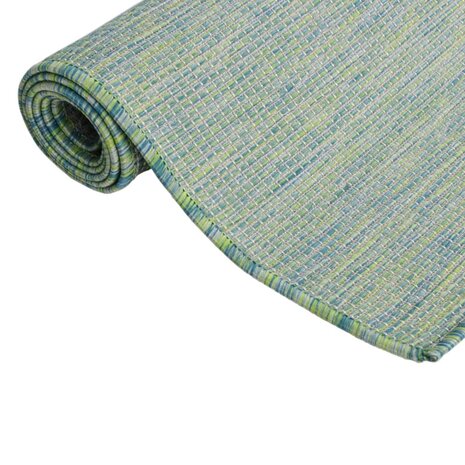 Buitenkleed platgeweven 200x280 cm turquoise 3