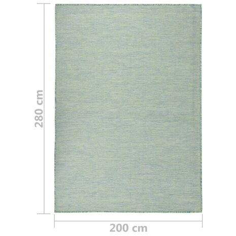 Buitenkleed platgeweven 200x280 cm turquoise 6