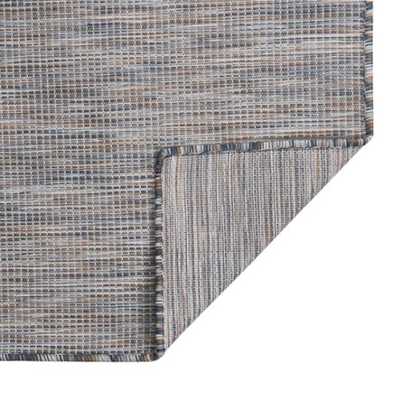 Buitenkleed platgeweven 80x150 cm bruin en blauw 2