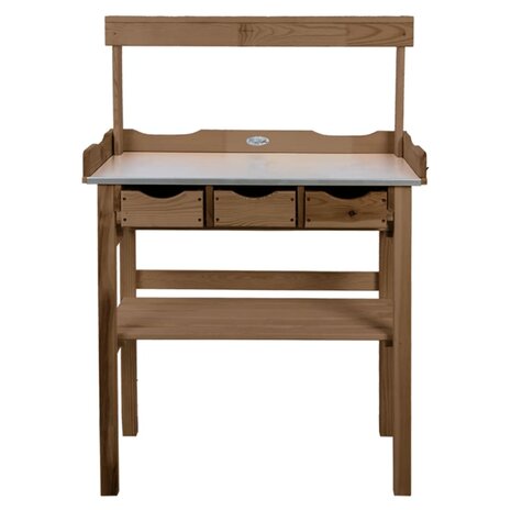 Esschert Design Oppottafel met lade en rek bruin 1