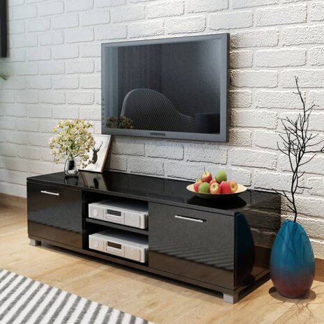 Tv-meubel 120x40,5x35 cm hoogglans zwart 1