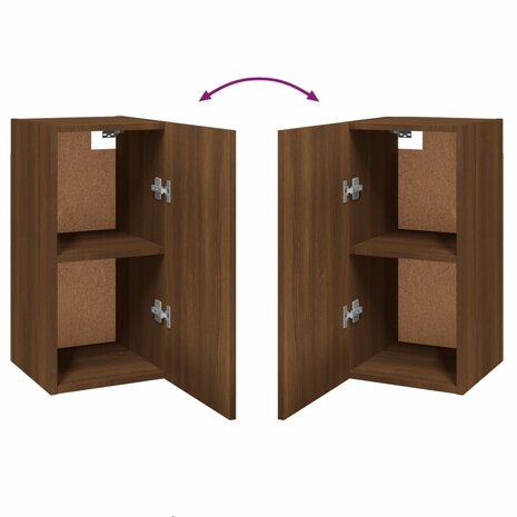 Tv-meubel 30,5x30x60 cm bewerkt hout bruin eikenkleur 6