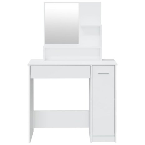 Kaptafel met spiegel 86,5x35x136 cm hoogglans wit 6