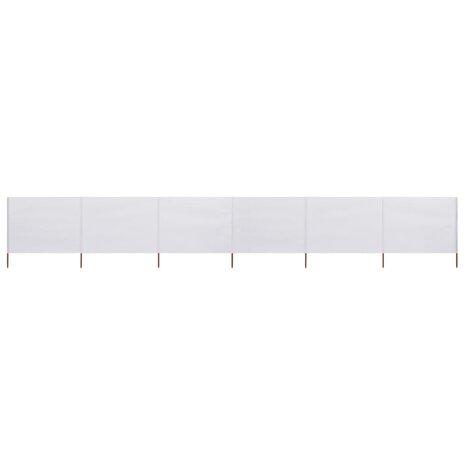 Windscherm 6-panelen 800x80 cm stof wit 2