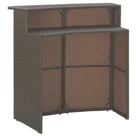 3-delige Tuinbarset met kussens poly rattan bruin 6