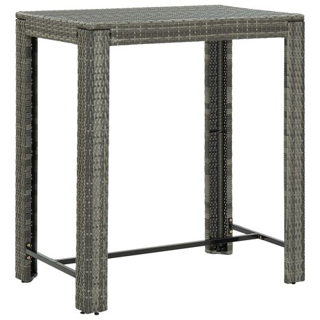 5-delige Tuinbarset poly rattan en massief acaciahout grijs 5
