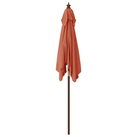 Parasol met houten paal 198x198x231 cm terracottakleurig 4