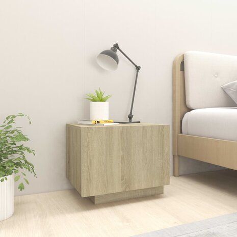 Nachtkastje 100x35x40 cm bewerkt hout sonoma eikenkleurig 3