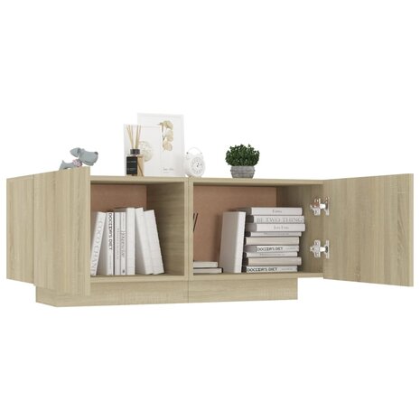 Nachtkastje 100x35x40 cm bewerkt hout sonoma eikenkleurig 4