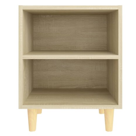 Nachtkastje met houten poten 40x30x50 cm sonoma eikenkleurig 4