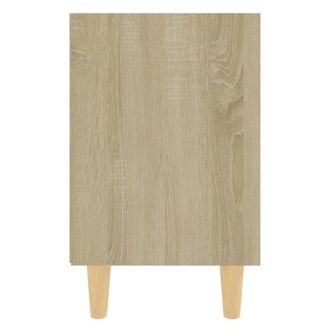 Nachtkastje met houten poten 40x30x50 cm sonoma eikenkleurig 5