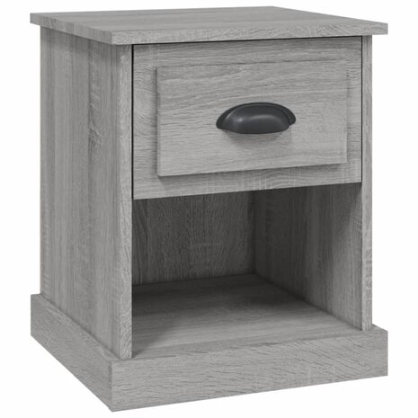 Nachtkastje 39x39x47,5 cm bewerkt hout grijs sonoma eikenkleur 2