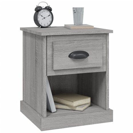Nachtkastje 39x39x47,5 cm bewerkt hout grijs sonoma eikenkleur 4