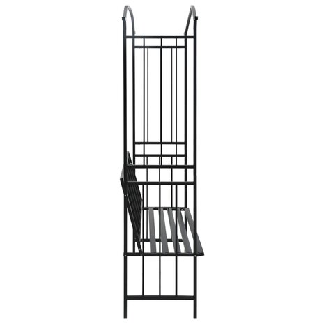 Tuinboog met bank 128x50x207 cm ijzer zwart  3