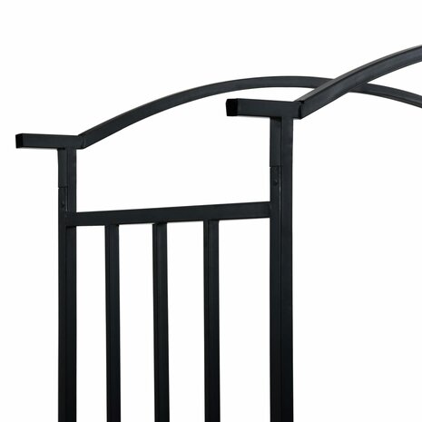 Tuinboog met bank 128x50x207 cm ijzer zwart  5