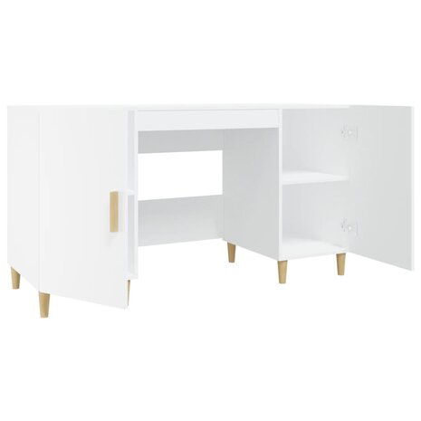 Bureau 140x50x75 cm bewerkt hout wit 7