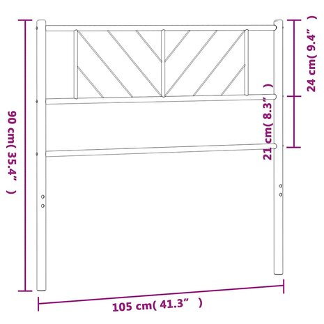 Hoofdbord 100 cm metaal wit 7