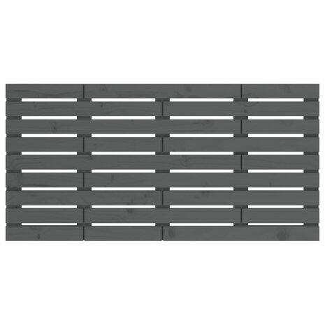 Hoofdbord wandmontage 141x3x63 cm massief grenenhout grijs 4