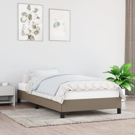Bedframe zonder matras 90x190 cm stof taupe 1