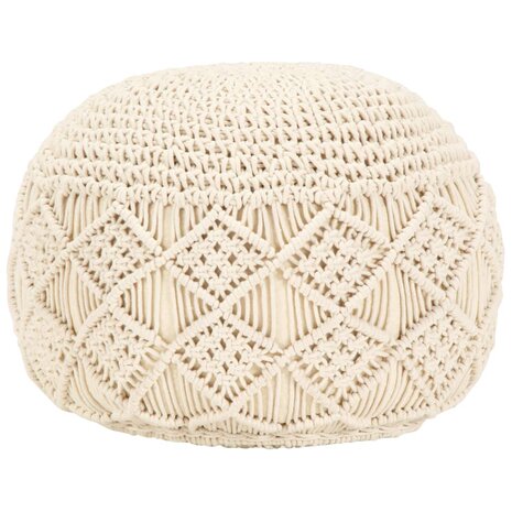 Poef macramé handgemaakt 45x30 cm katoen 1