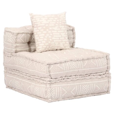 Poef vierzits modulair stof beige 6