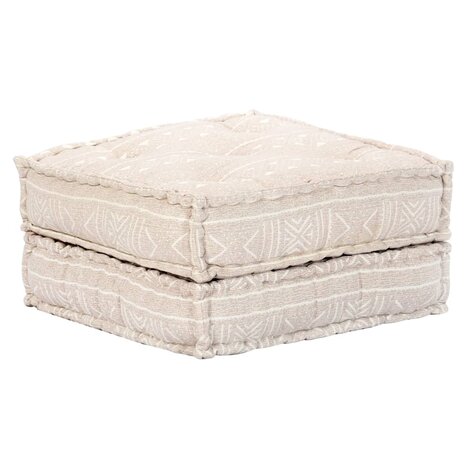 Poef vierzits modulair stof beige 8