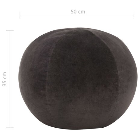 Poef 50x35 cm katoenfluweel antraciet  3
