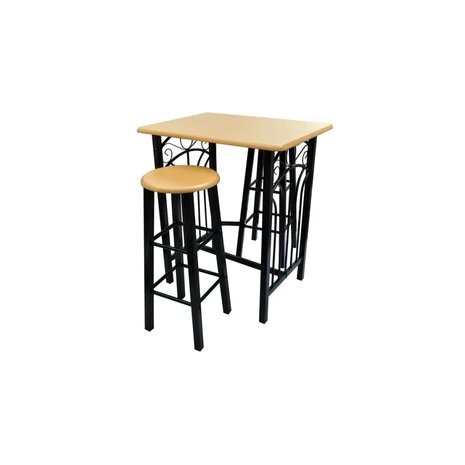 Eetset hout met zwart staal tan  2