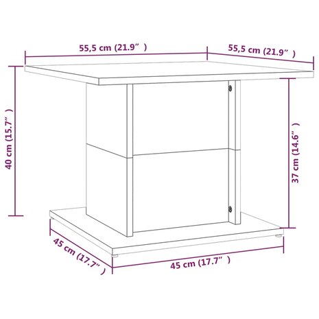 Salontafel 55,5x55,5x40 cm bewerkt hout sonoma eikenkleurig 7