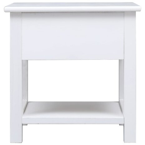 Bijzettafel 40x40x40 cm paulowniahout wit 3