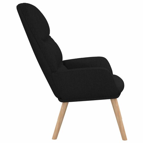 Relaxstoel stof zwart 4